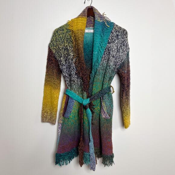 Anthropologie Greylin Natalia Fringed Colorful Knit Cardigan Size XS - Picture 2 of 10